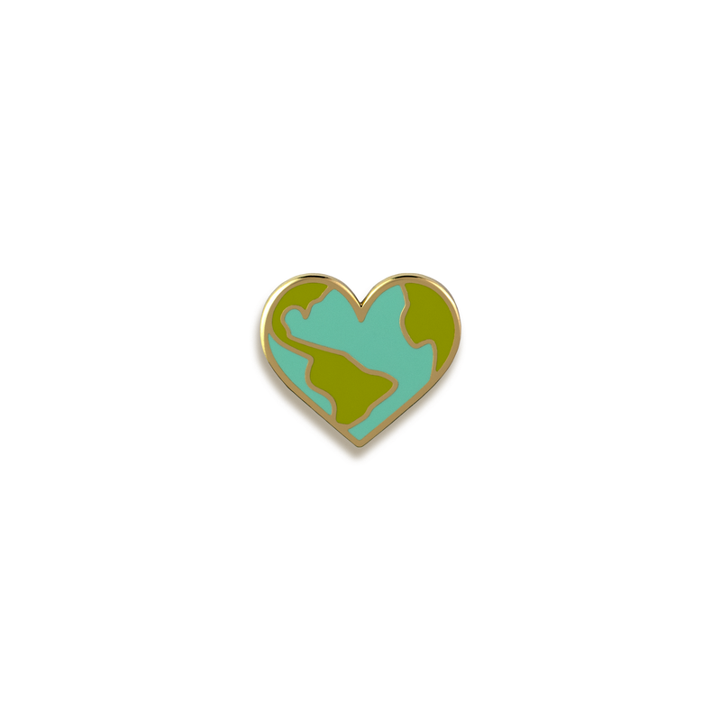 Heart Earth Enamel Pin by Pinultimate