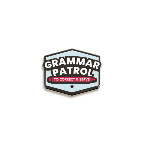 Grammar Patrol Enamel Pin by Susie Hustle