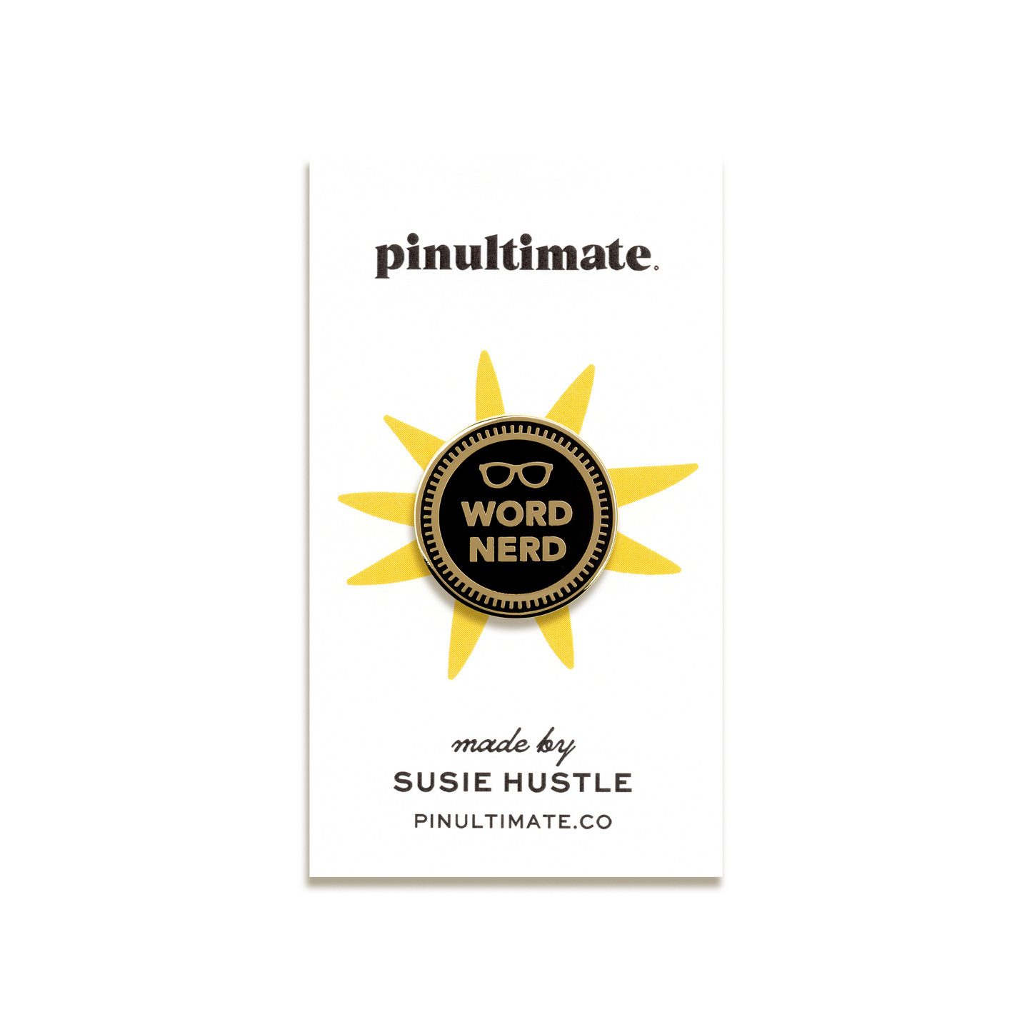 Word Nerd Enamel Pin by Susie Hustle