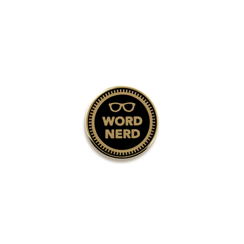 Word Nerd Enamel Pin by Susie Hustle