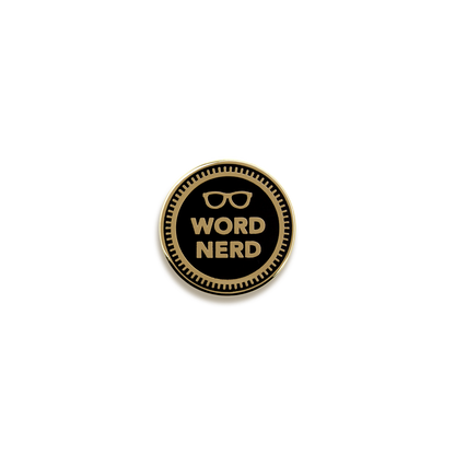 Word Nerd Enamel Pin by Susie Hustle