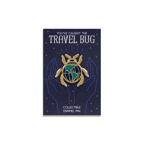 Travel Bug Enamel Pin by Sylvia Draws