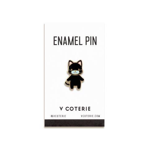 Cat w/ Mask Enamel Pin by V Coterie