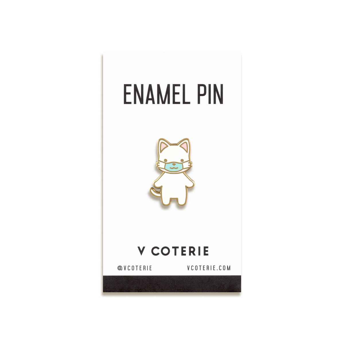 Cat w/ Mask Enamel Pin by V Coterie