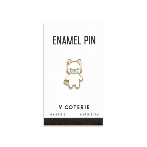 Cat w/ Mask Enamel Pin by V Coterie