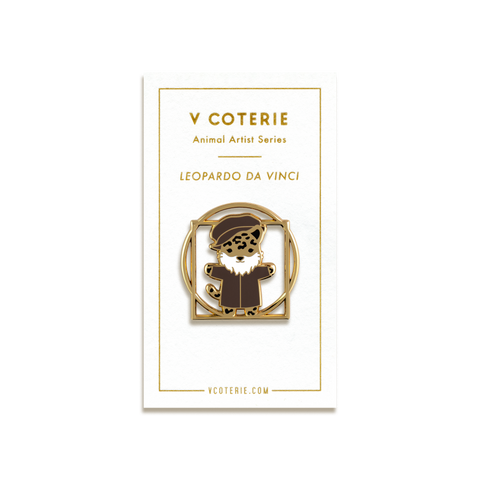 Leopardo da Vinci Enamel Pin by V Coterie