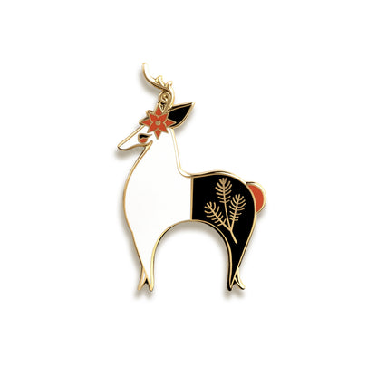 Reindeer Enamel Pin by Amber Leaders Designs