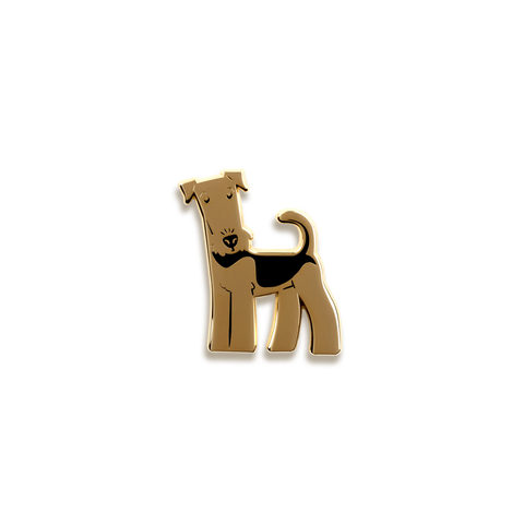 Airedale Terrier Enamel Pin by Doggie Drawings