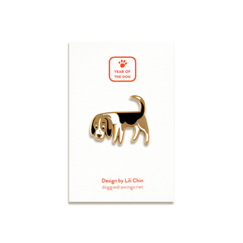 Beagle Enamel Pin by Doggie Drawings