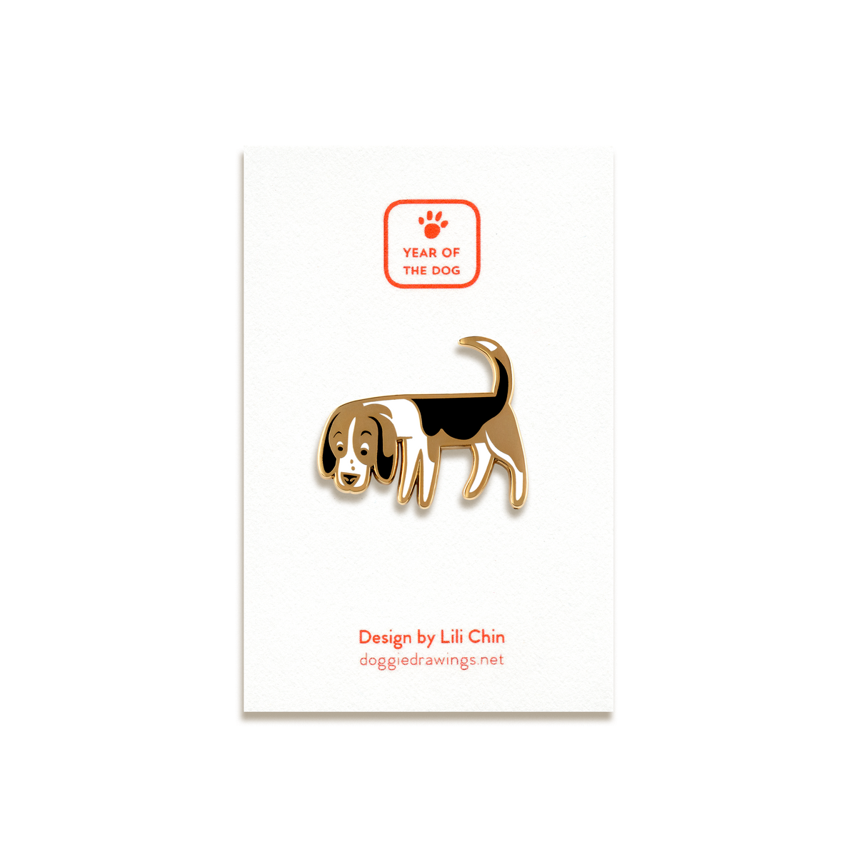 Beagle Enamel Pin by Doggie Drawings