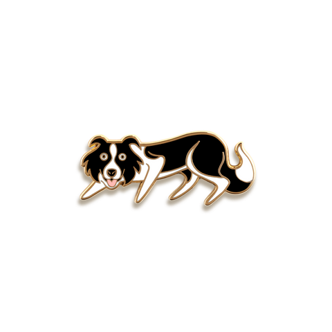 Border Collie Enamel Pin by Doggie Drawings