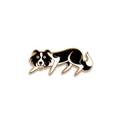 Border Collie Enamel Pin by Doggie Drawings