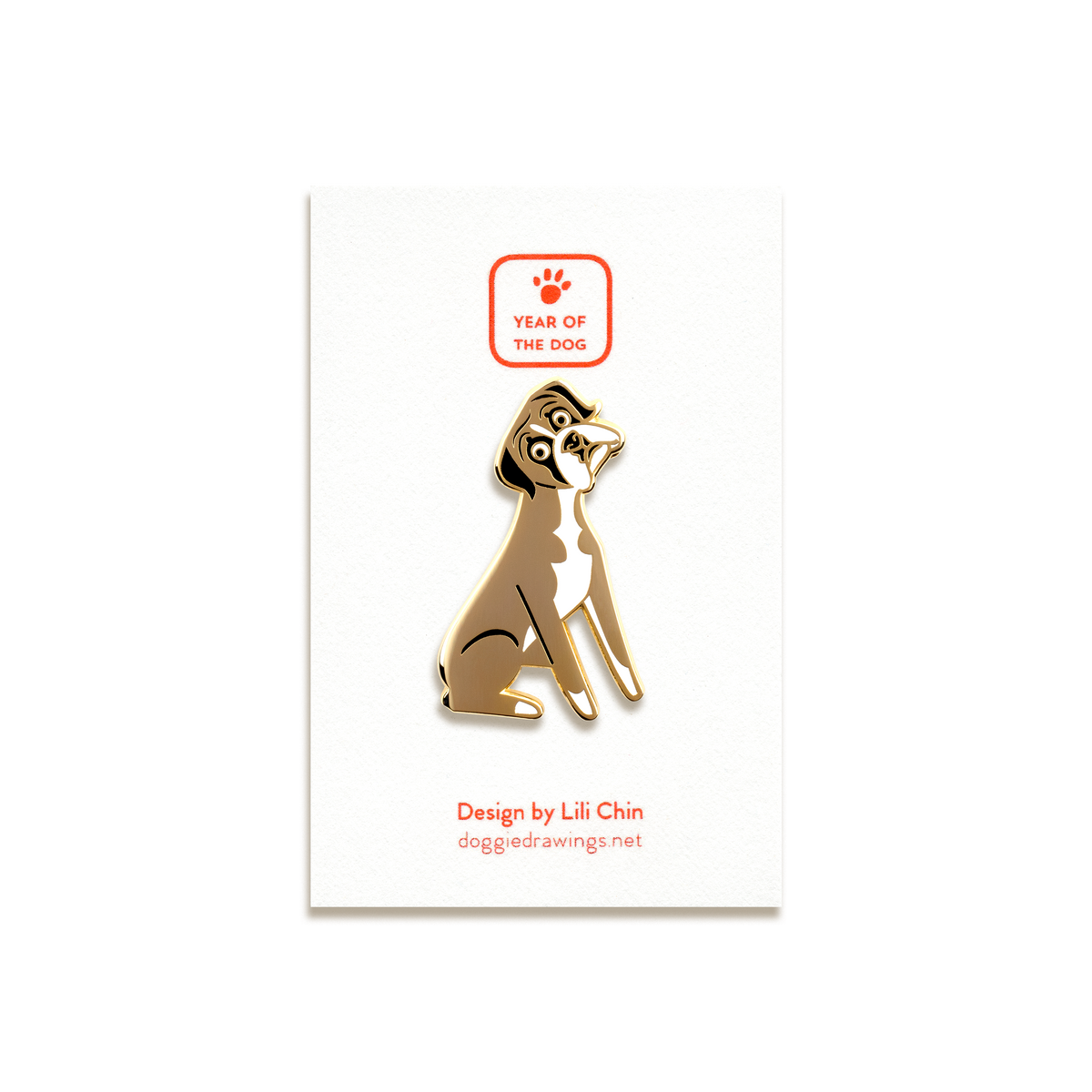 Boxer Enamel Pin by Doggie Drawings