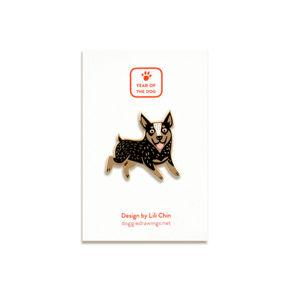 Cattledog Enamel Pin by Doggie Drawings