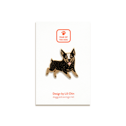 Cattledog Enamel Pin by Doggie Drawings