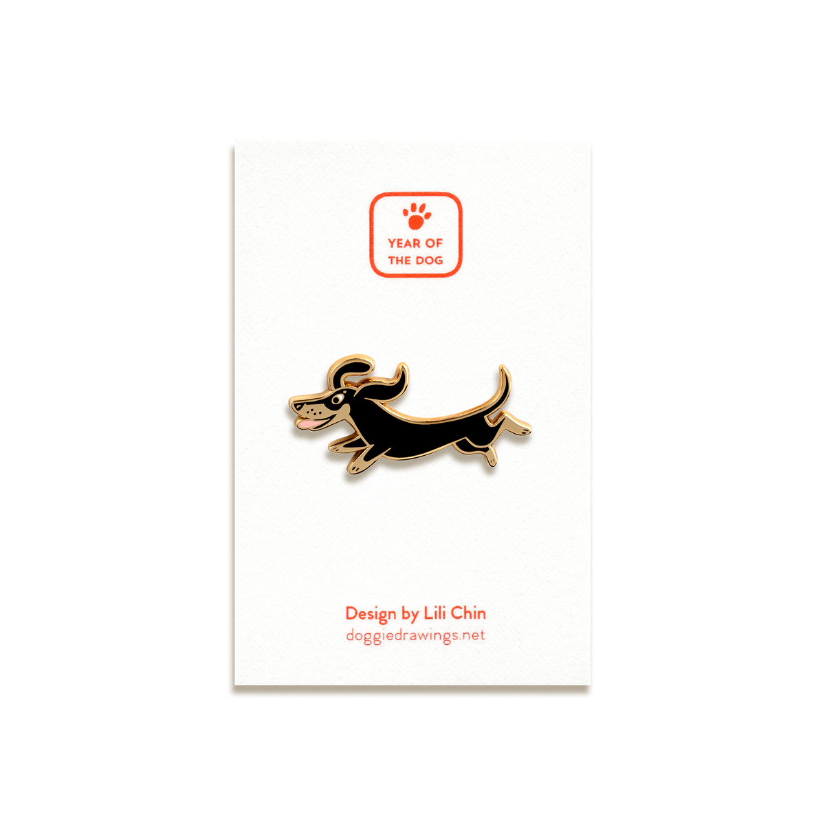 Dachshund Enamel Pin by Doggie Drawings