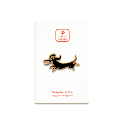 Dachshund Enamel Pin by Doggie Drawings