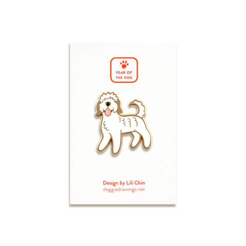 Doodle Enamel Pin by Doggie Drawings