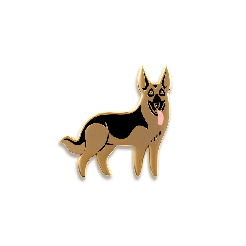 German Shepherd Enamel Pin by Doggie Drawings