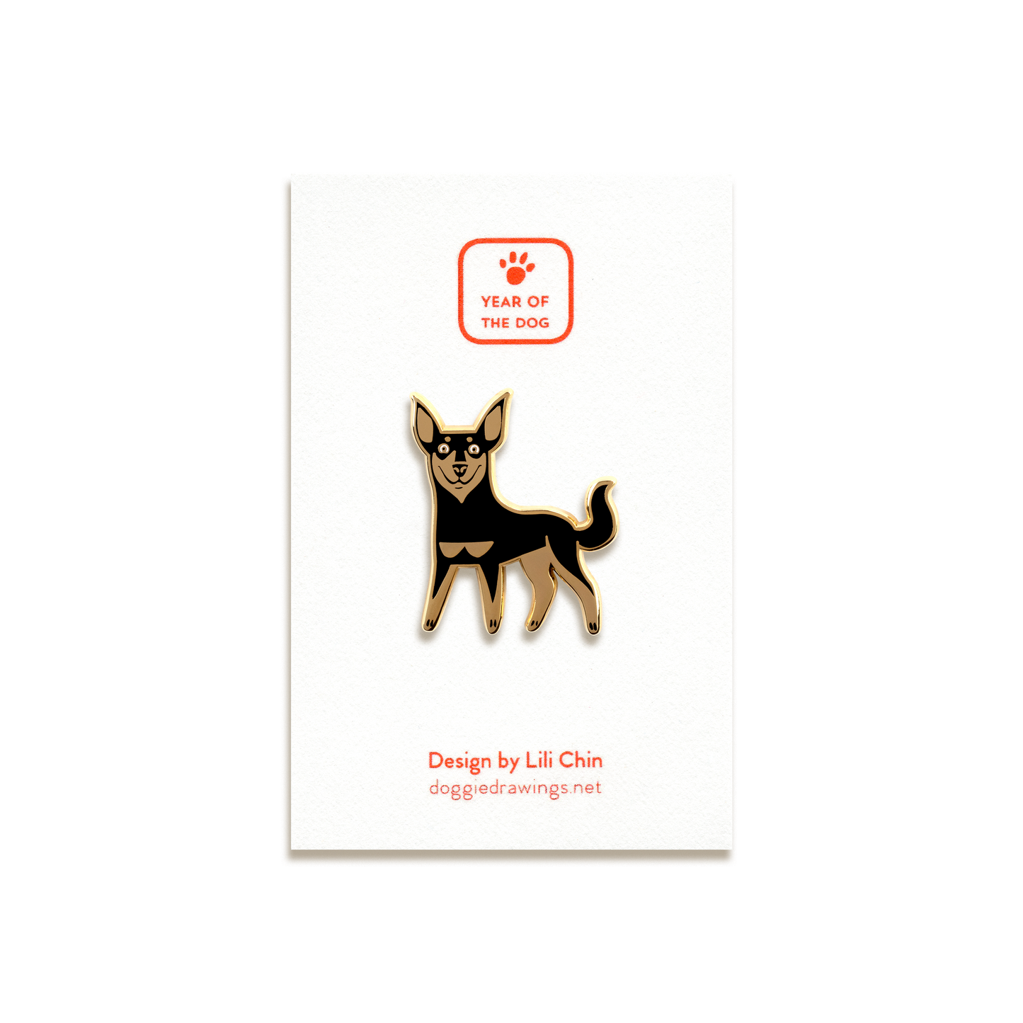 Kelpie Enamel Pin by Doggie Drawings