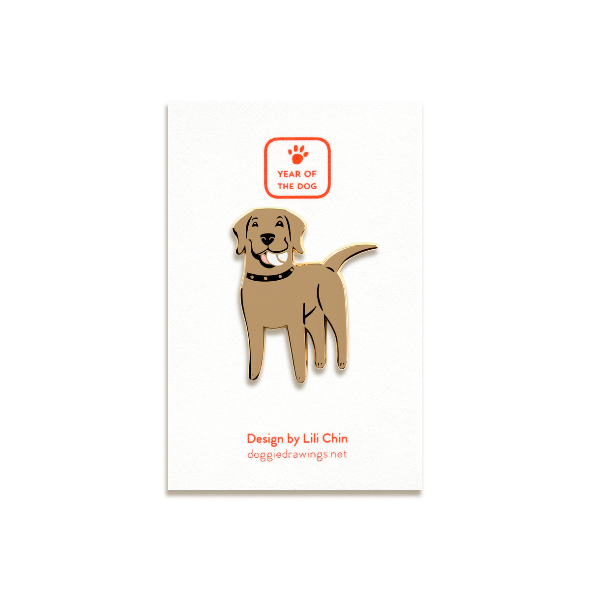 Labrador Retriever Enamel Pin by Doggie Drawings