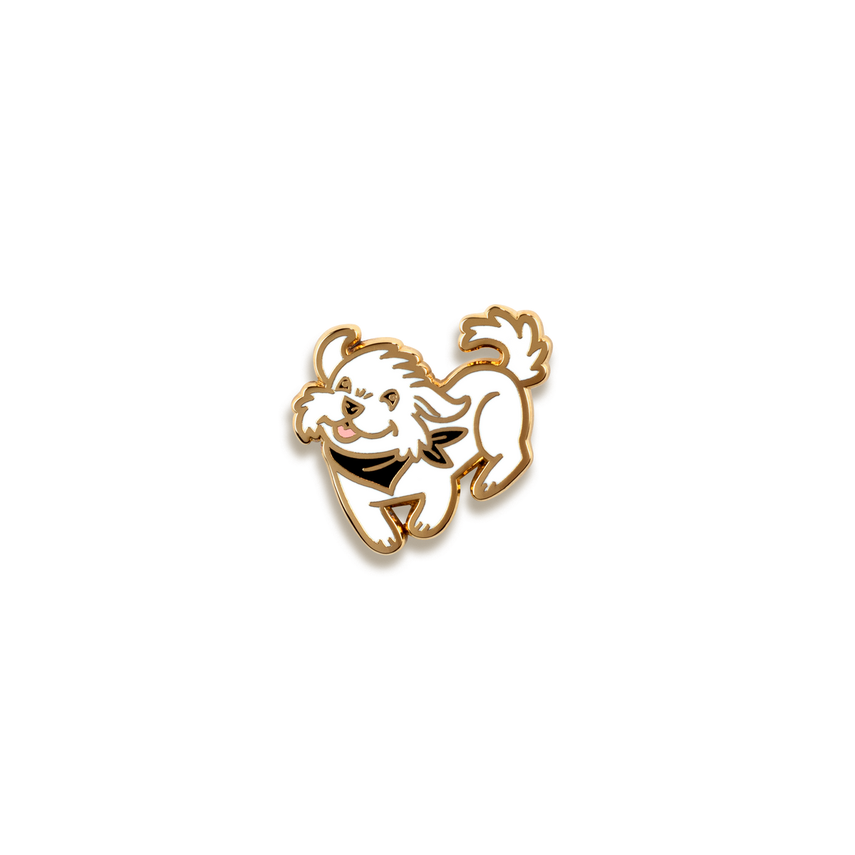 Maltese Enamel Pin by Doggie Drawings