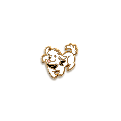 Maltese Enamel Pin by Doggie Drawings