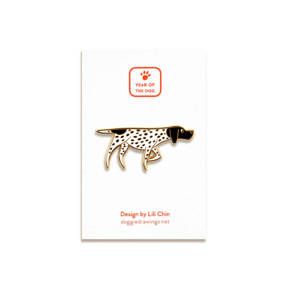 Pointer Enamel Pin by Doggie Drawings