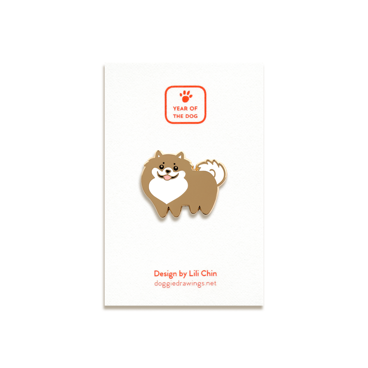 Pomeranian Enamel Pin by Doggie Drawings
