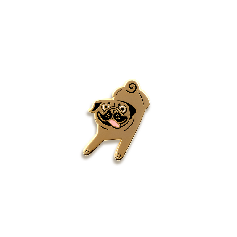 Pug Enamel Pin by Doggie Drawings