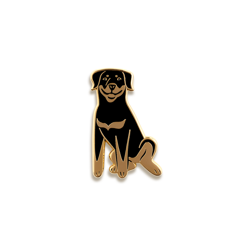 Rottweiler Enamel Pin by Doggie Drawings