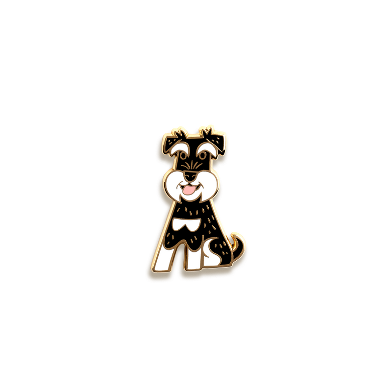 Schnauzer Enamel Pin by Doggie Drawings