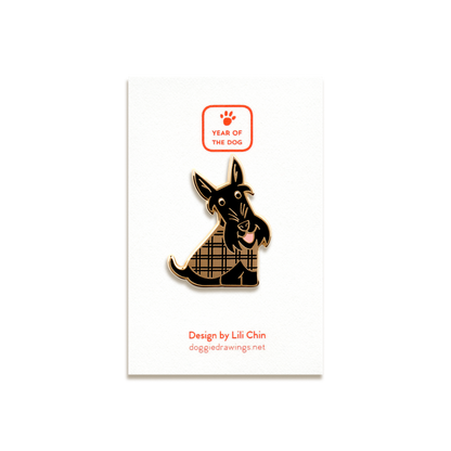 Scottish Terrier Enamel Pin by Doggie Drawings