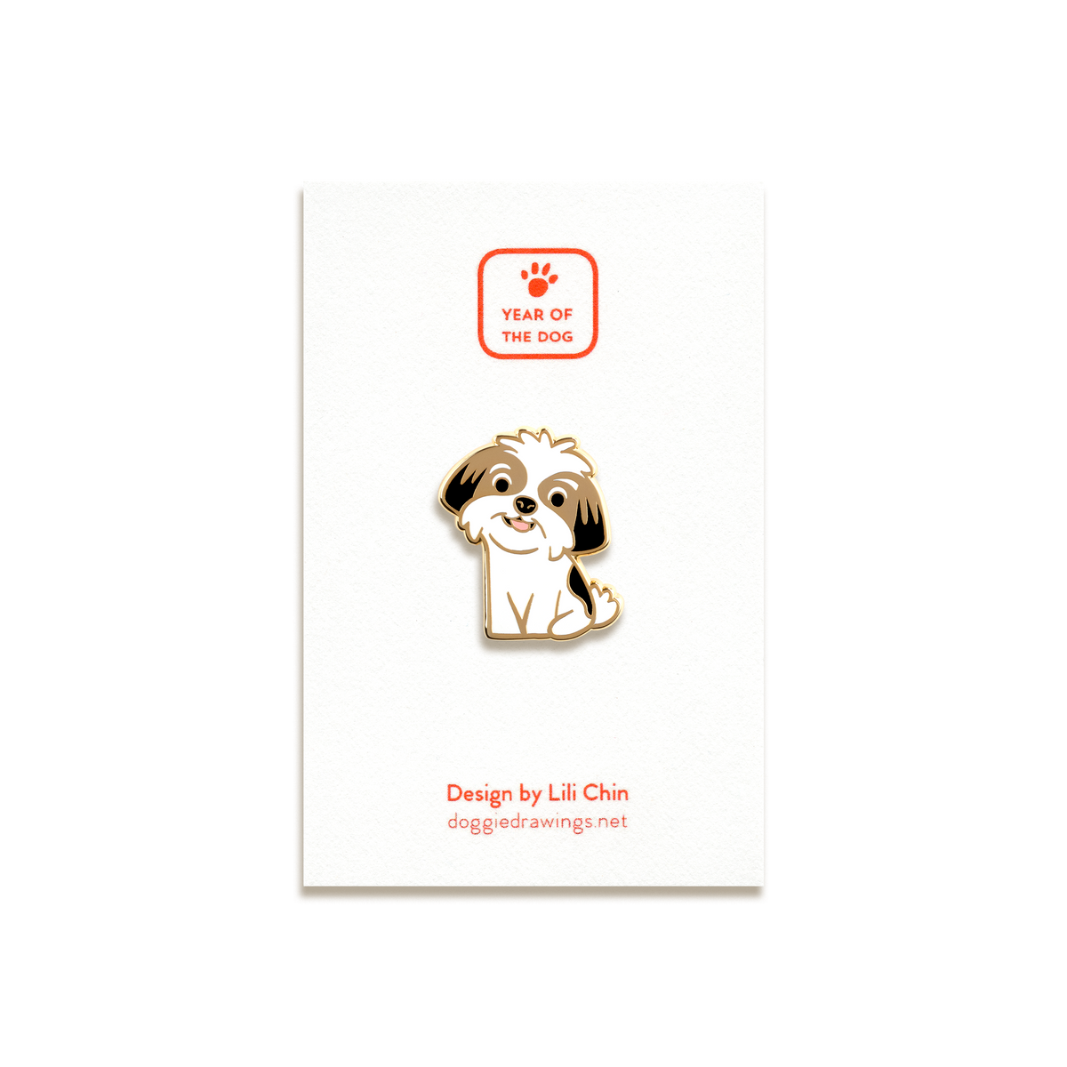 Shih Tzu Enamel Pin by Doggie Drawings