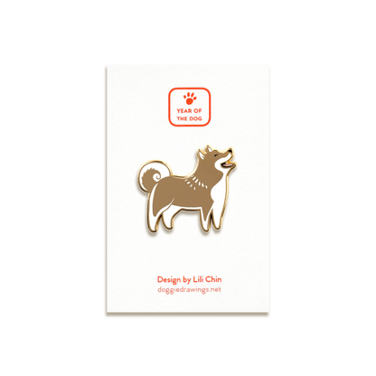 Spitz Enamel Pin by Doggie Drawings