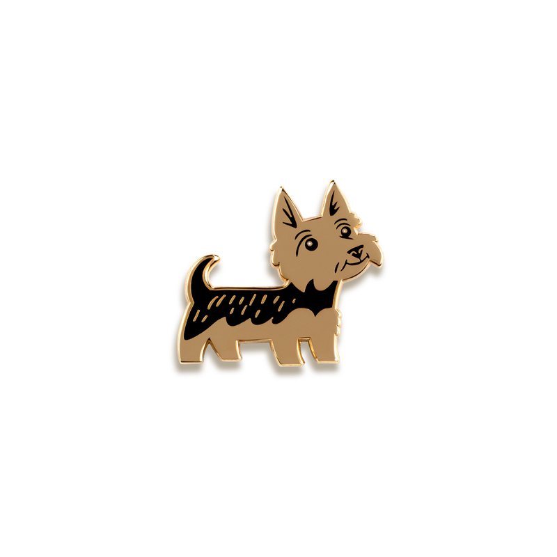 Yorkie Enamel Pin by Doggie Drawings