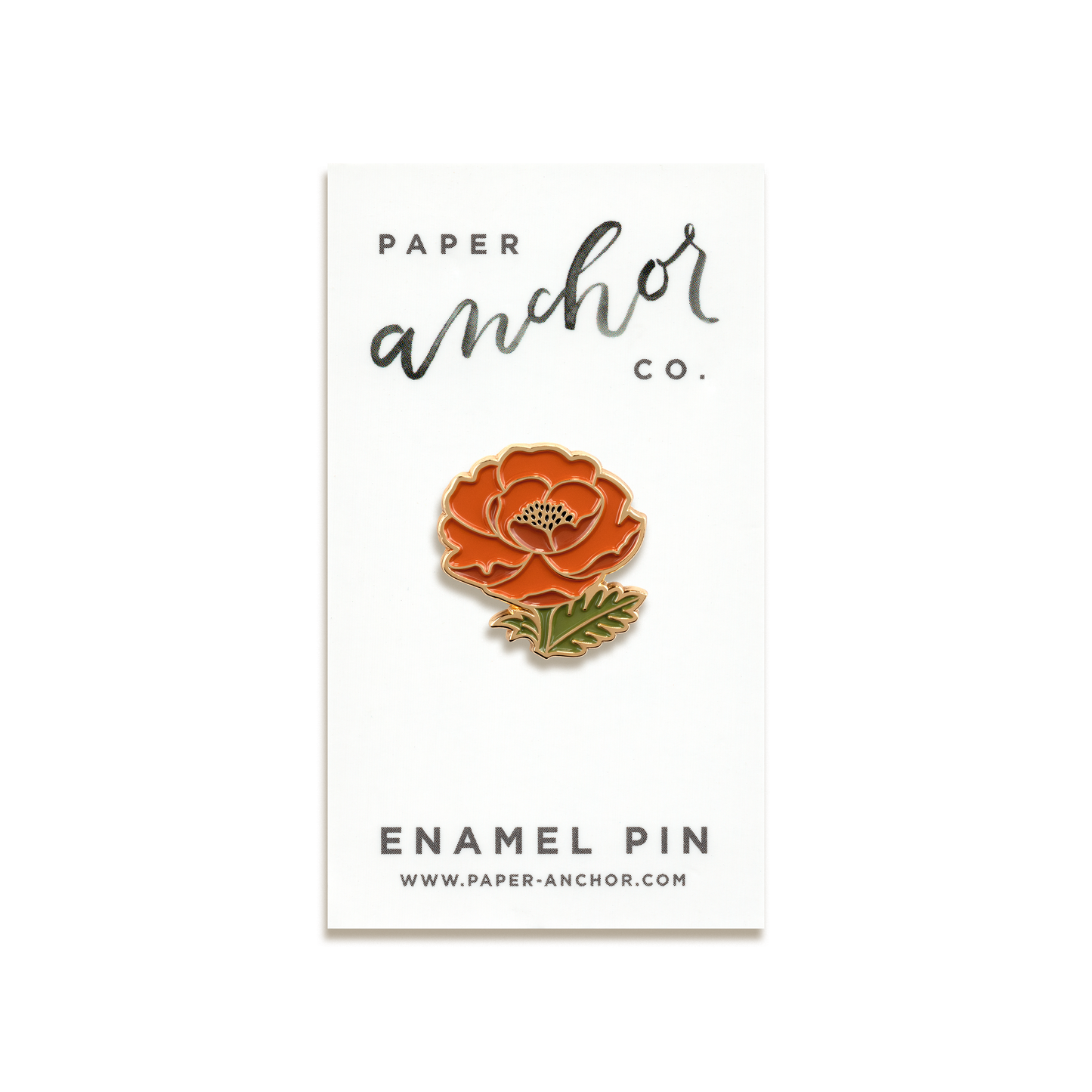 Isabelle Poppy Enamel Pin by Paper Anchor Co.