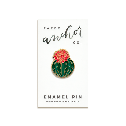 Julia Blooming Cactus Enamel Pin by Paper Anchor Co.