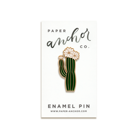 Olivia Blooming Cactus Enamel Pin by Paper Anchor Co.