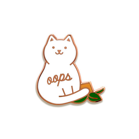 Oops Enamel Pin by Everyday Olive · White